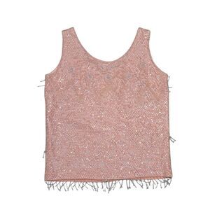 Vintage Fully Fashioned Cashmere Beaded Sequins Glam Disco Retro Y2K Pink Size 8